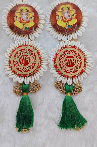 traditional shubh labh kodi chudi decorationganesh ji hanging for festive decoration (pack of 2)