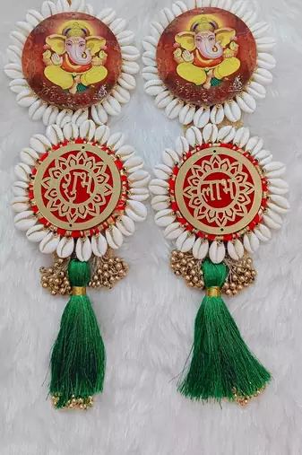 traditional shubh labh kodi chudi decorationganesh ji hanging for festive decoration (pack of 2)