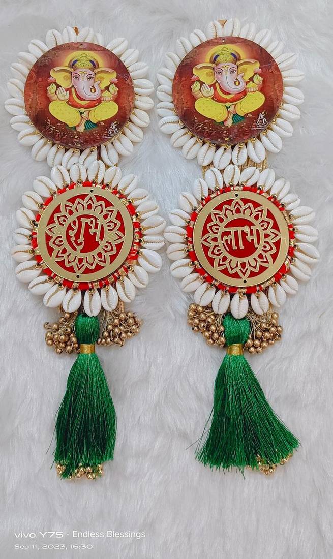 traditional shubh labh kodi chudi decorationganesh ji hanging for festive decoration (pack of 2)