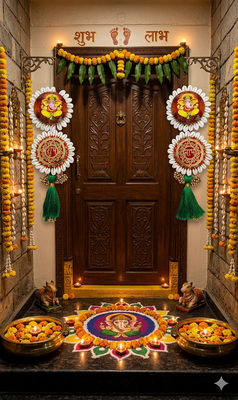 traditional shubh labh kodi chudi decorationganesh ji hanging for festive decoration (pack of 2) 4