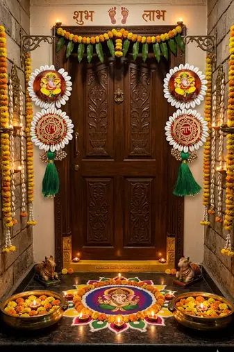 traditional shubh labh kodi chudi decorationganesh ji hanging for festive decoration (pack of 2)