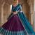 Wine& Blue Zari Border Lehenga Choli