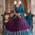 Wine& Blue Zari Border Lehenga Choli