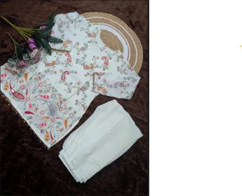 crepe silk blend embroidered kurti set with pant 6
