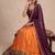 Orange & Wine Zari Border Lehenga Choli