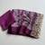 Dark Purple Color Printed And Mirror Work Silkm Blend Saree