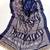 Nevy Blue Color Printed And Mirror Work Silkm Blend Saree