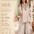 Women's cream crepe straight kurta set with palazzo
