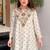 Women's cream crepe straight kurta set with palazzo