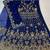 Navy net semi stitched anarkali suit with embroidery & stone work