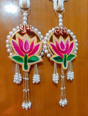 traditional lotus patch small hanging for decorative hanging for toran for home decor (pack of 2) 1