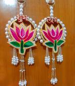 traditional lotus patch small hanging for decorative hanging for toran for home decor (pack of 2)