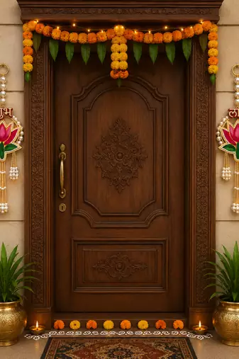 traditional lotus patch small hanging for decorative hanging for toran for home decor (pack of 2)