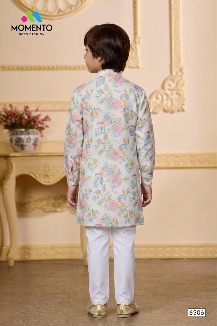  cotton off white floral festive wear momento fashions