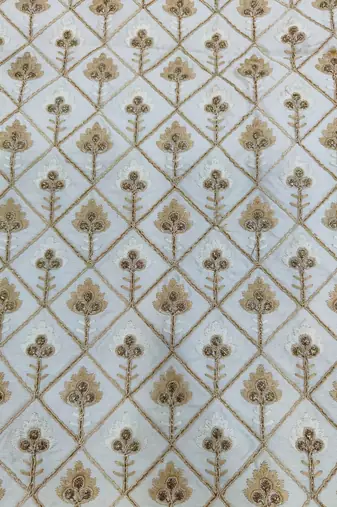 Beige color golden and white dhaga embroidery jodhpuri for men