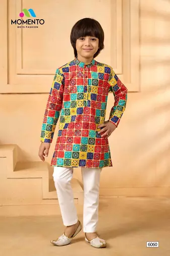 red checkered ethnic festive wear momento fashions