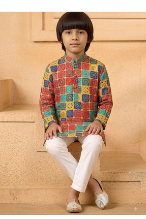 red checkered ethnic festive wear momento fashions 3