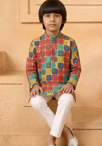 red checkered ethnic festive wear momento fashions