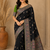 Black Color Zari Weaving Work Silk Blend Saree