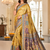 Mustard Color Zari Weavind Work Silk Blend Saree