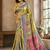 Olive Color Zari Weavind Work Silk Blend Saree