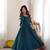 Roman silk fabric fully flare anarkali gown, pant with duppta set
