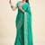 Green solid chiffon ethnic saree with blouse