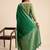 Green solid chiffon ethnic saree with blouse