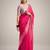 Magenta solid chiffon ethnic saree with blouse