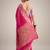 Magenta solid chiffon ethnic saree with blouse