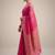 Magenta solid chiffon ethnic saree with blouse