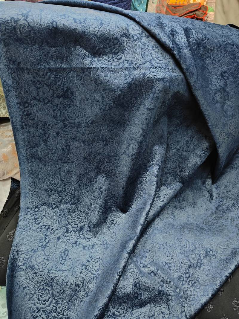 Blue color velvet jodhpuri for men designer bandhgala ethnic wear