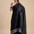 Black solid chiffon ethnic saree with blouse