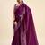 Purple solid chiffon ethnic saree with blouse