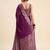 Purple solid chiffon ethnic saree with blouse