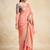 Peach solid chiffon ethnic saree with blouse