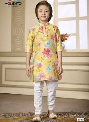 stylish yellow kurta for boys festive wear 1