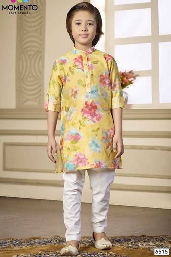 stylish yellow kurta for boys festive wear
