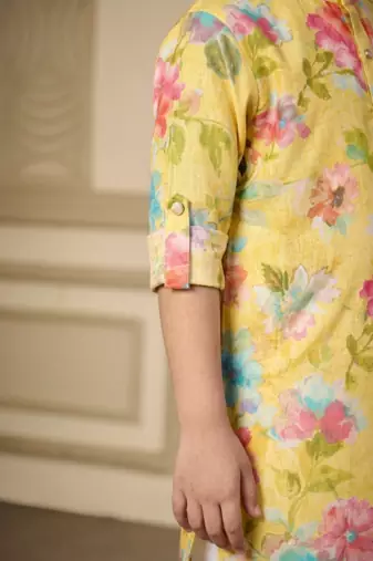 stylish yellow kurta for boys festive wear