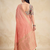 Peach solid chiffon ethnic saree with blouse