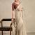 Beige solid chiffon ethnic saree with blouse
