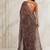Brown floral georgette ethnic saree with blouse