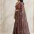 Brown floral georgette ethnic saree with blouse