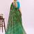 Green floral georgette ethnic saree with blouse