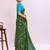 Green floral georgette ethnic saree with blouse
