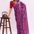 Purple floral georgette ethnic saree with blouse
