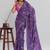 Violet floral georgette ethnic saree with blouse