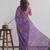 Violet floral georgette ethnic saree with blouse