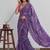 Violet floral georgette ethnic saree with blouse