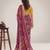 Wine floral georgette ethnic saree with blouse